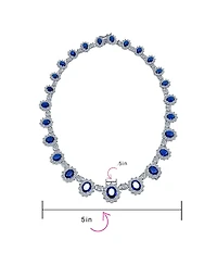 Bling Jewelry Antique Style Oval Crown Halo Cz Cubic Zirconia Statement Necklace Silver Plated