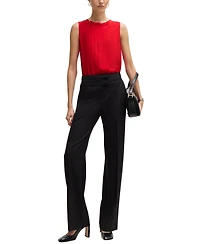 Boss by Hugo Women's Pleat-Front Sleeveless Blouse