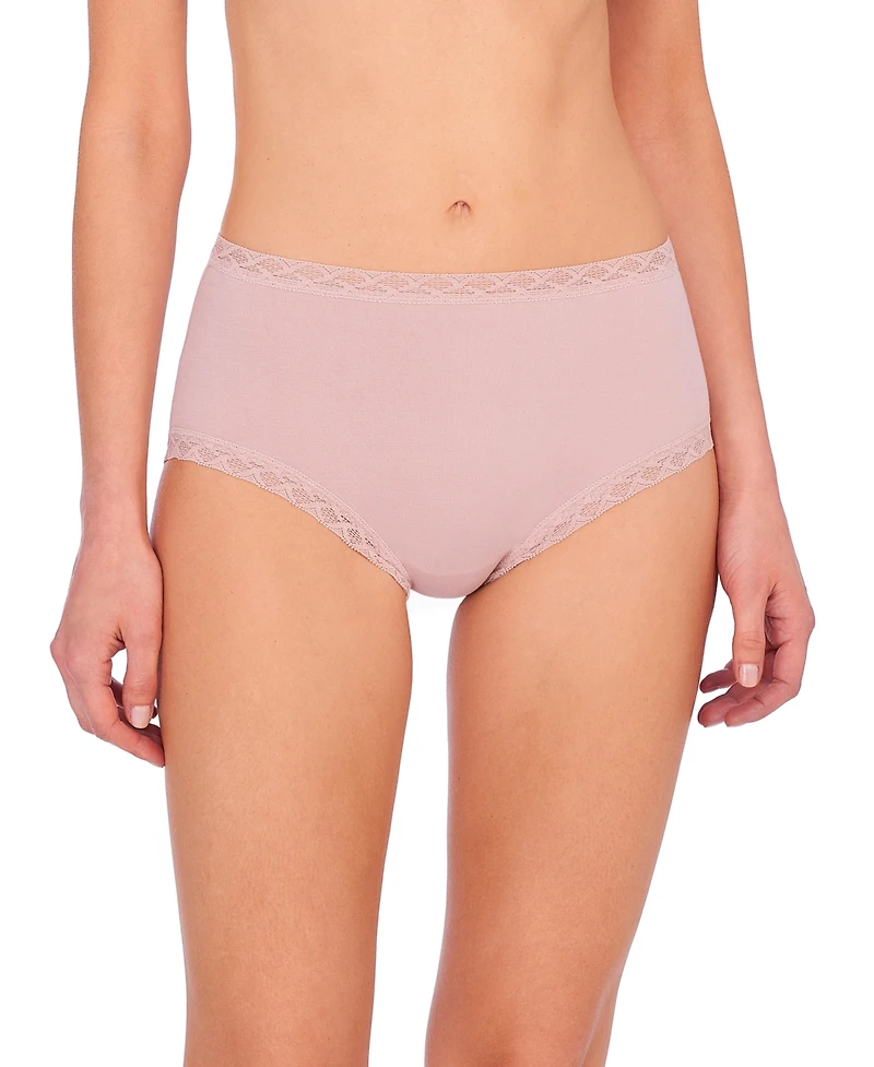 Natori Bliss Lace-Trim High Rise Cotton Brief 755058
