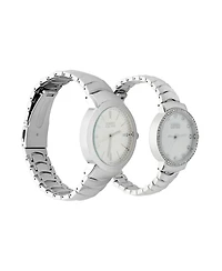 Jones New York Men and Women's Quartz Silver Alloy Watch 34mm and 30mm
