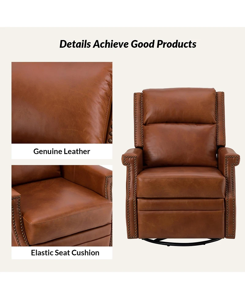 Anselm Transitional Recliner with Nailhead Trim
