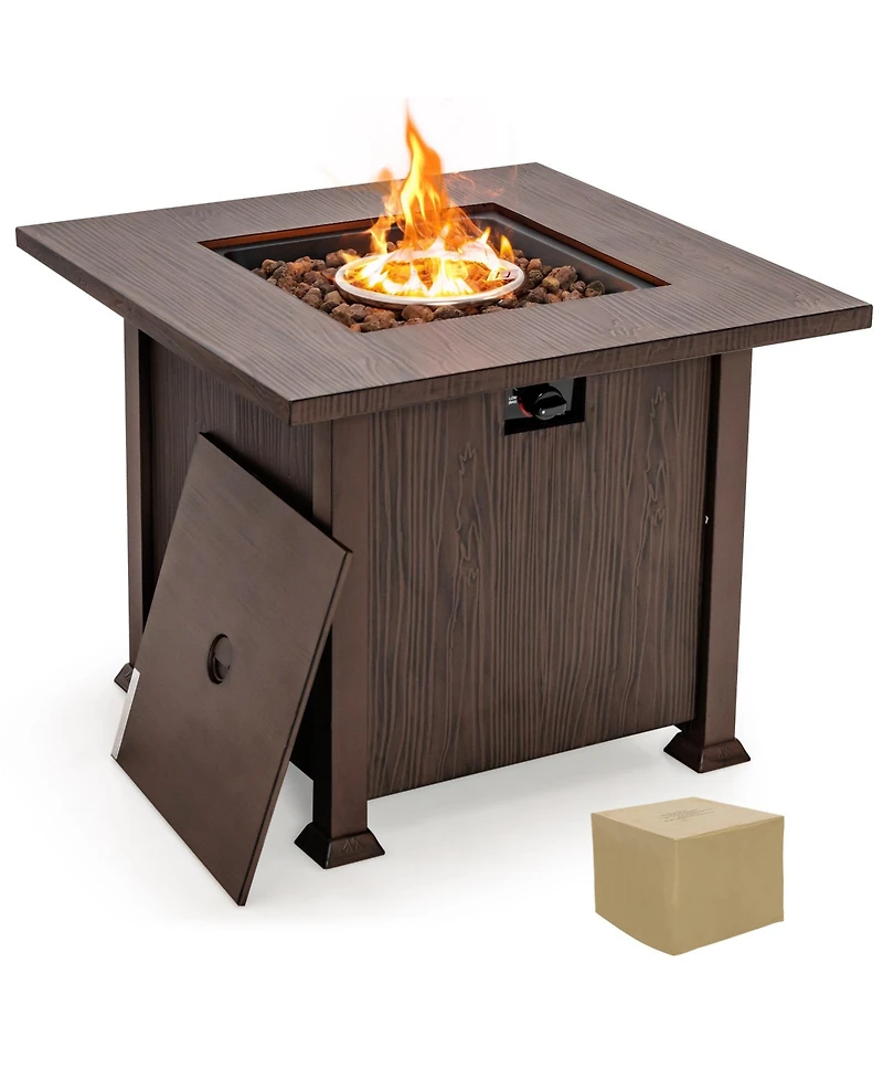 32'' Patio Square Fire Pit Table 50,000 Btu Propane Gas Table