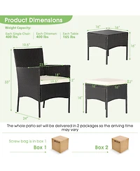 8PCS Patio Rattan Furniture Set Sofas Ottomans Cushioned Table Free Combination