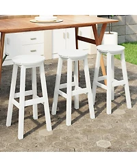 WestinTrends 29" Hdpe Outdoor Patio Round Bar Stool Set of 3