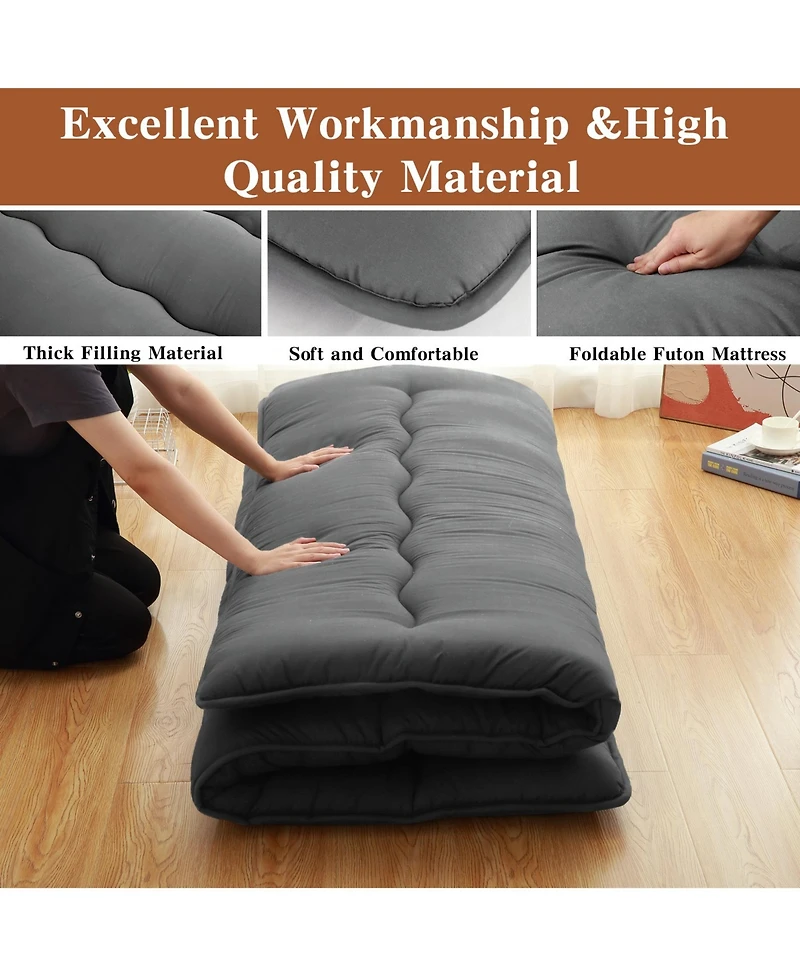 Caromio Full Futon Mattress Floor Pad Portable Dorm Sleeping Pad, 54"x 80"