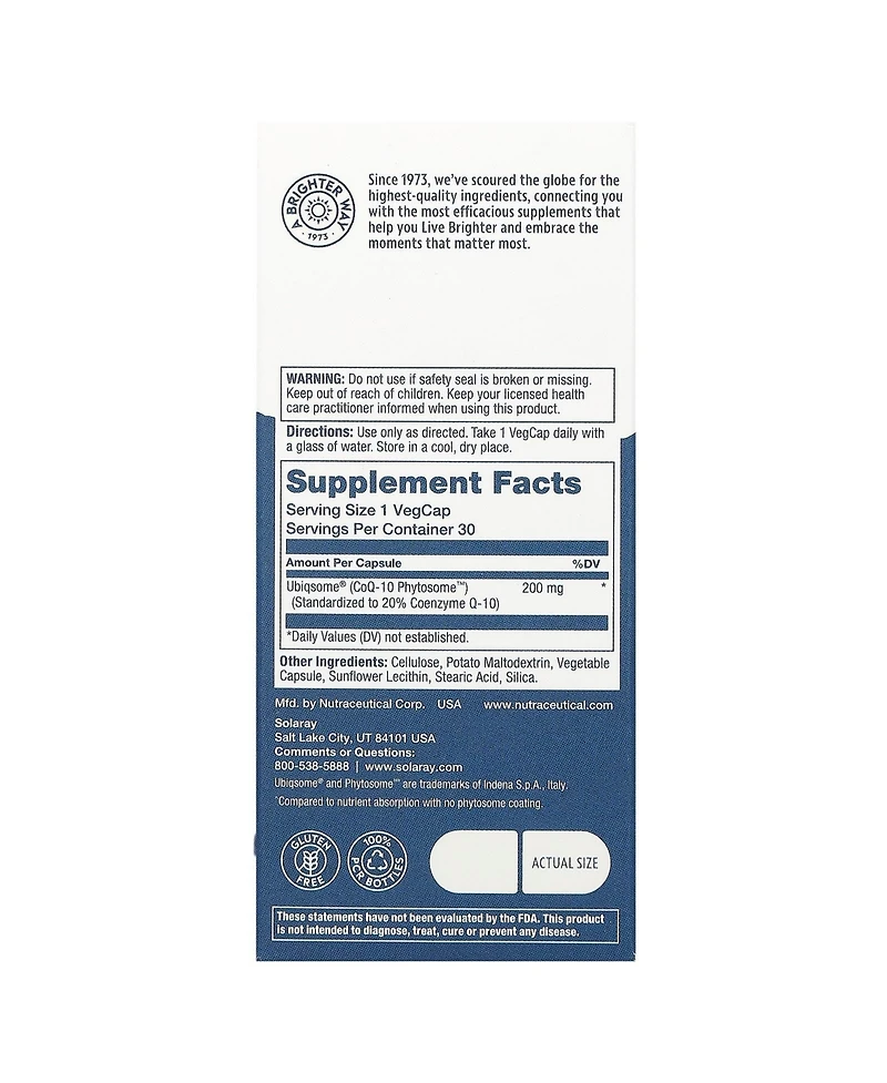 Solaray Coq-10 Phytosome 200 mg