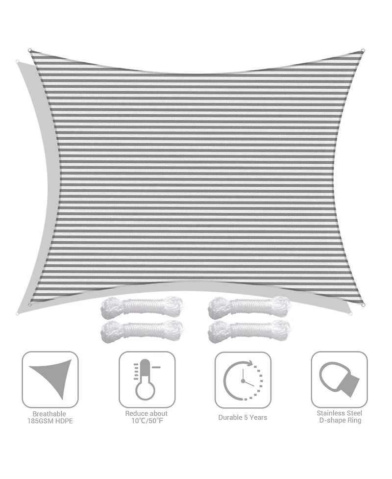 Yescom 23x20 Ft 95% Uv Block Hdpe Rectangle Sun Shade Sail Canopy Outdoor Patio Pool