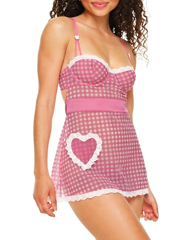 Adore Me Women's Lola Apron Babydoll & G-string Set Lingerie