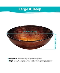 Aquaterior Tempered Glass Vessel Sink w/ Faucet & Pop up Drain Bathroom Lavatory