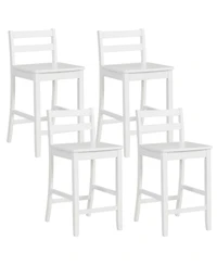 24-Inch Wooden Bar Stools Set of with Ergonomic Backrest Counter Height