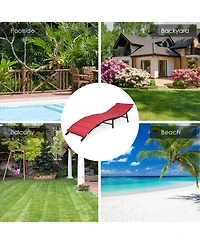 Slickblue 2Pcs Folding Patio Lounger Chair