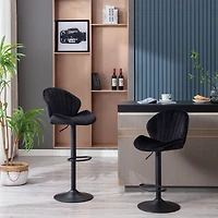 Streamdale Adjustable Counter-Height Bar Stools with Backrest and Footrest (Set of 2)