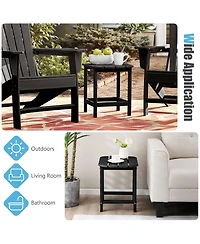 Slickblue 18 Inch Weather Resistant Side Table for Garden Yard Patio