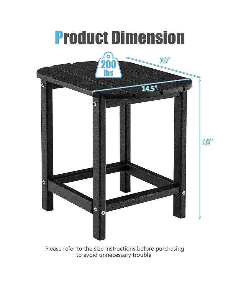 Slickblue 18 Inch Weather Resistant Side Table for Garden Yard Patio