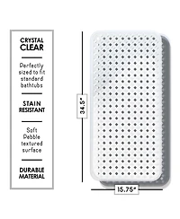 Clara Clark Non-Slip Suctioned Bathtub Mat with Drainage Holes - Durable & Machine Washable - Clear - 35"x16"
