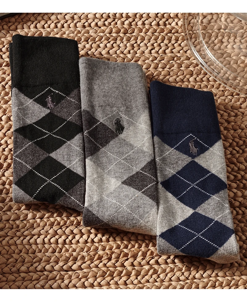 Polo Ralph Lauren Men's 3-Pack Argyle Dress Socks