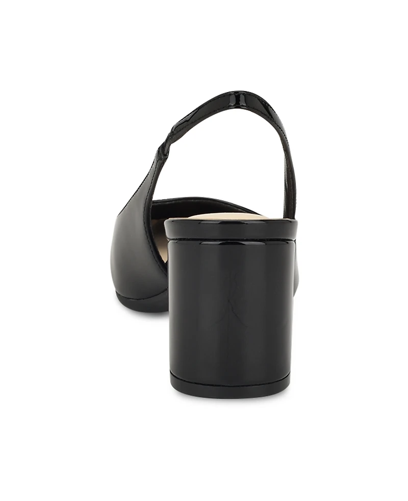 Nine West Women's Sinead 9X9 Block Heel Slingback Dress Pumps - Black