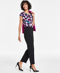 Kasper Women's Elastic Waist Slim-Fit Ankle Pant