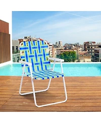 Slickblue 6 pcs Folding Beach Chair Camping Lawn Webbing