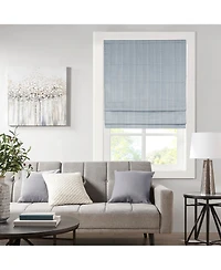 Madison Park Basketweave Room Darkening Cordless Roman Shade, Single Panel for Bedroom, Thermal Insulated Window Blind Treatment for Living Room