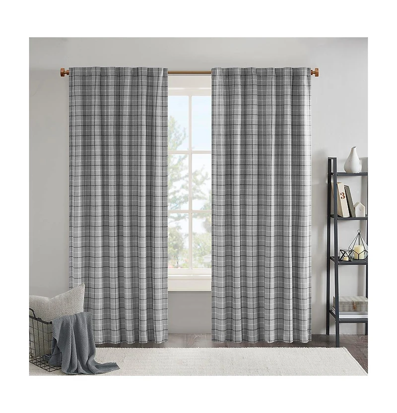 Anaheim Plaid Curtain 1 Panel for bedroom, Rob Pocket/Back Tab fit up to 1.25 inches rod Single Living Room, Width 50 length 95 inch