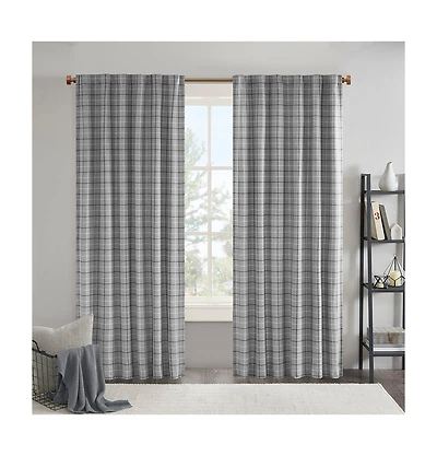 Anaheim Plaid Curtain 1 Panel for bedroom, Rob Pocket/Back Tab fit up to 1.25 inches rod Single Living Room, Width 50 length 95 inch