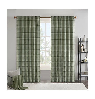 Anaheim Plaid Curtain 1 Panel for bedroom, Rob Pocket/Back Tab fit up to 1.25 inches rod Single Living Room, Width 50 length 95 inch