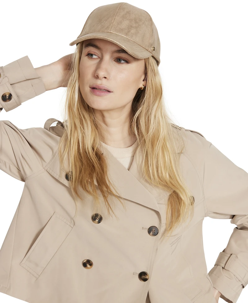 Steve Madden Women's Stone Distressed Metallic Baseball Cap