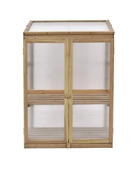 30 x 22 x 43 Inch Garden Portable Wooden Greenhouse