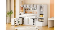 Streamdale Twin Loft Bed with Desk, Storage & Shelves