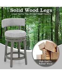 Swivel Bar Stool with Upholstered Back Seat and Footrest