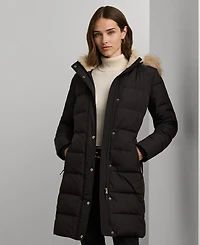 Lauren Ralph Petite Faux-Fur-Trim Hooded Puffer Coat