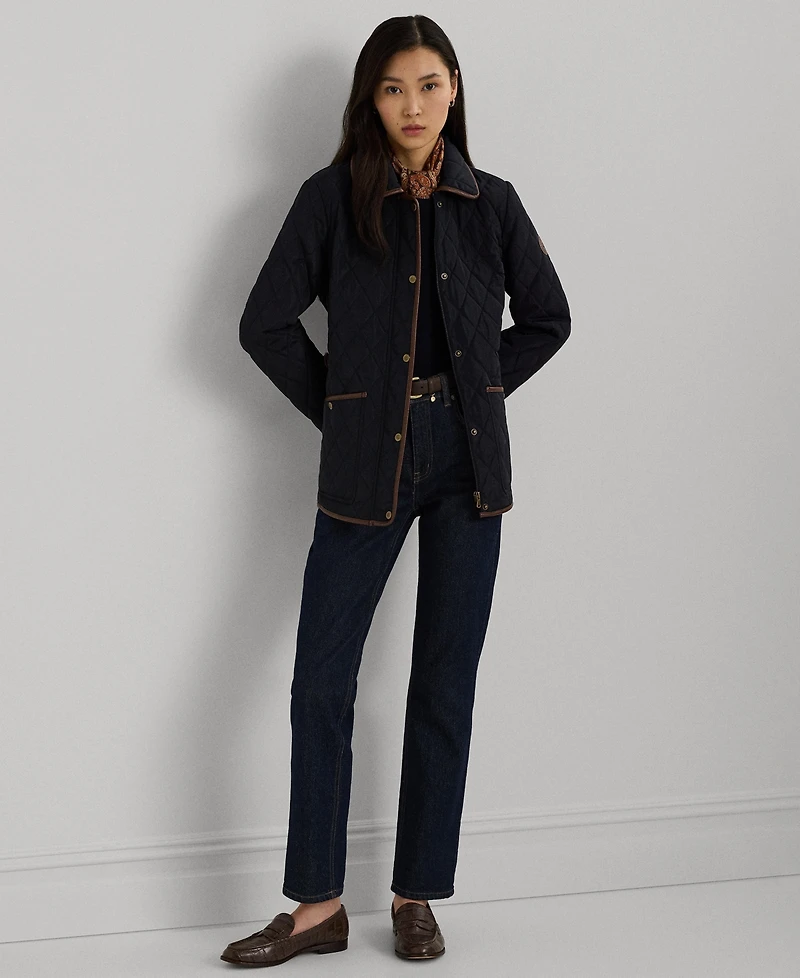 Lauren Ralph Women's Quilted Velboa-Lined Coat