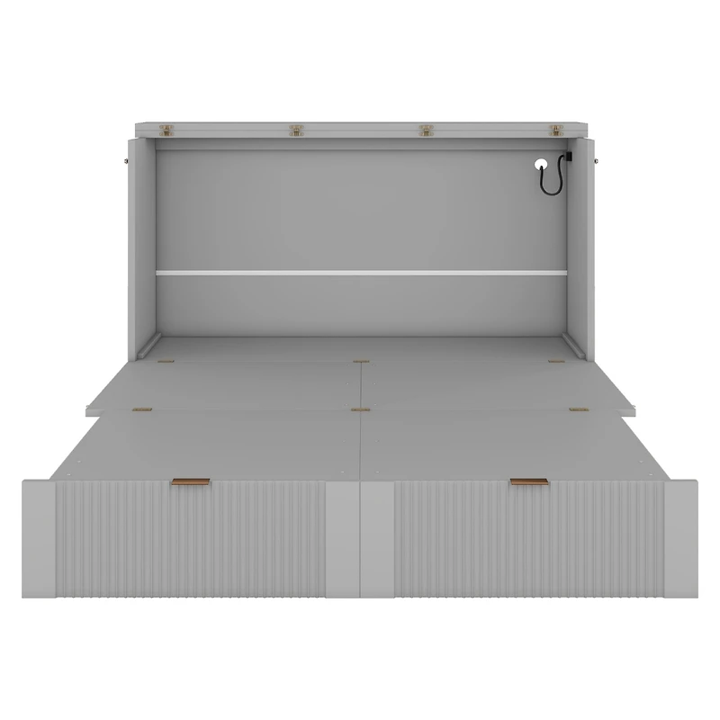 Streamdale Murphy Bed with Drawer, Sockets, Usb Ports in Gray