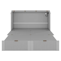 Streamdale Murphy Bed with Drawer, Sockets, Usb Ports in Gray