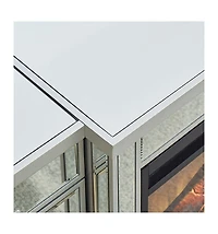 Streamdale 57" X 15 " X 25.6" Flash silver combination Tv fireplace cabinet