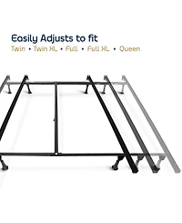 Clara Clark Heavy Duty 5 Lag Adjustable Steel Bed Base With Center Support - Universal Full & Queen