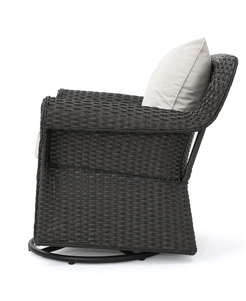 Streamdale Wicker Swivel Rocking Chair Cozy Outdoor Relaxation and Comfort
