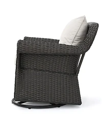 Streamdale Wicker Swivel Rocking Chair Cozy Outdoor Relaxation and Comfort