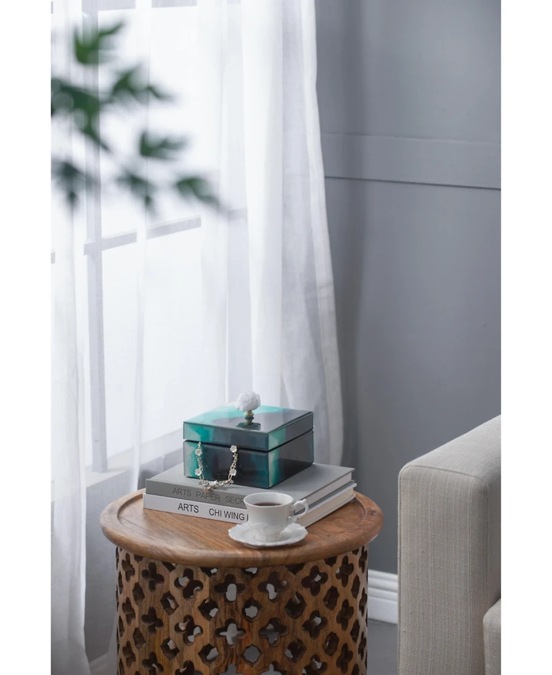 Streamdale Bethany Green Jewelry Box with Geode Finial