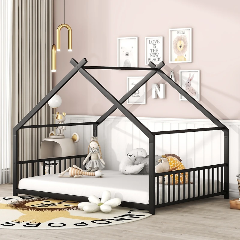 Streamdale Full Metal House Bed, White