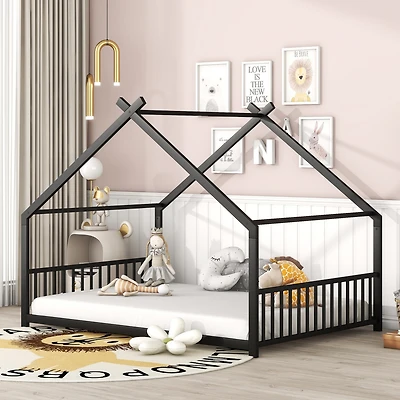 Streamdale Full Metal House Bed, White