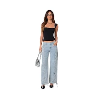 Edikted Womens Marcella Wide Strap Mesh Corset