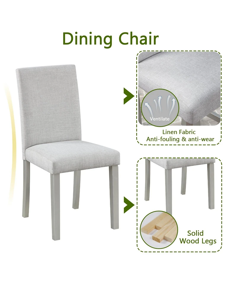 Streamdale 5-Piece Crystal Dining Set with Upholstered Chairs
