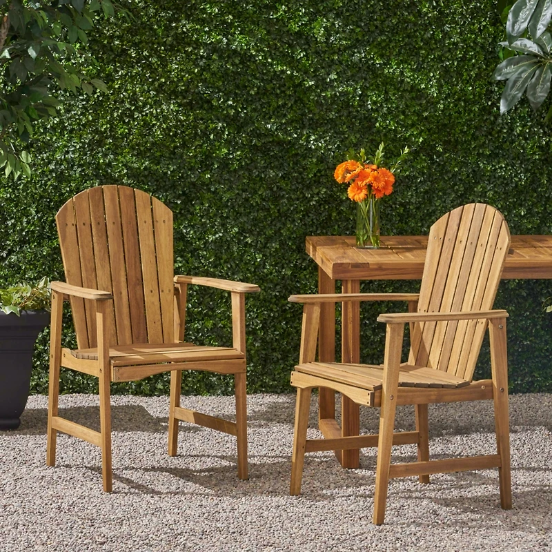 Streamdale Acacia Wood Adirondack Chairs (Set of 2) for Outdoor Patio