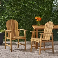 Streamdale Acacia Wood Adirondack Chairs (Set of 2) for Outdoor Patio