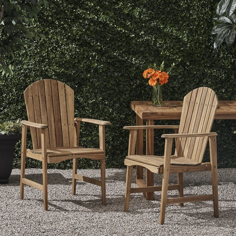 Streamdale Acacia Wood Adirondack Chairs (Set of 2) for Outdoor Patio