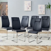 Modern Pu Leather Dining Chairs with Metal Legs | Easy Assembly
