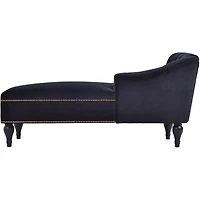 58" Velvet Chaise Lounge, Button Tufted Right Arm Facing Lounge Chair With Nailhead Trim