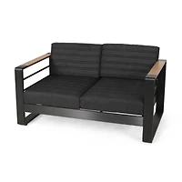 Streamdale Furniture Cozy Outdoor Coffee Haven Aluminum Frame, Dark-Grey Cushions